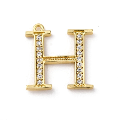 Rack Plating Brass Micro Pave Cubic Zirconia Pendant KK-H449-76G-02-1