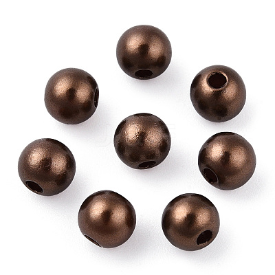 Spray Painted ABS Plastic Imitation Pearl Beads OACR-T015-05A-04-1