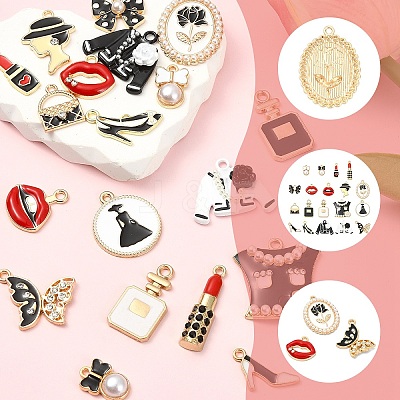19Pcs 19 Styles Alloy Enamel Charms ENAM-YW0008-62-1