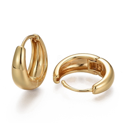 Brass Huggie Hoop Earrings EJEW-F260-02G-1