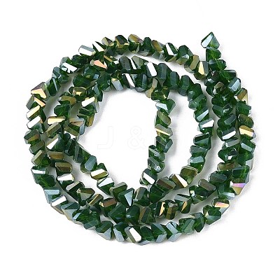 Electroplate Opaque Glass Beads Strands GLAA-N022-4mm-17-1