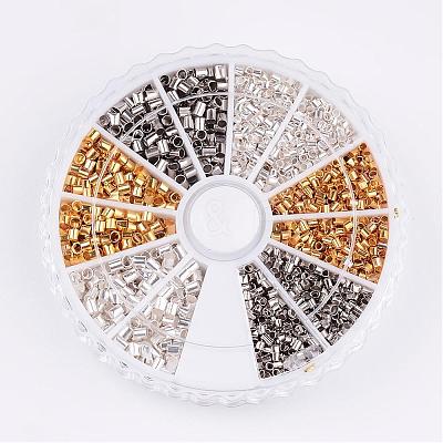 1 Box 3 Color Brass Crimp Beads KK-X0057-B-1