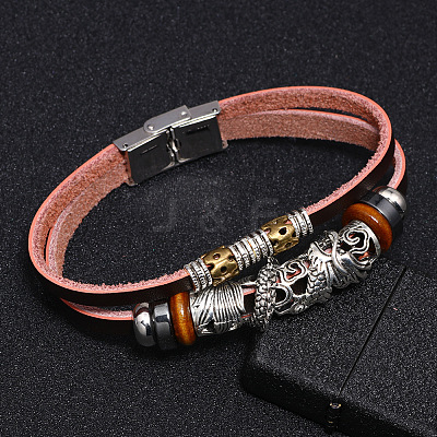 Leather Multi-strand Bracelets BJEW-F352-11M-1