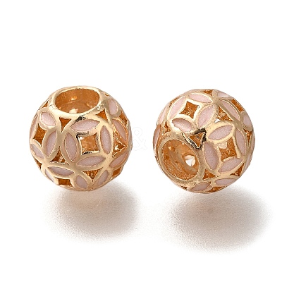 Rack Plating Alloy Enamel European Beads PALLOY-P307-05G-1