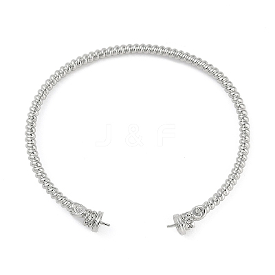 Brass Textured Wavy Open Cuff Bangle Making KK-U043-13P-1