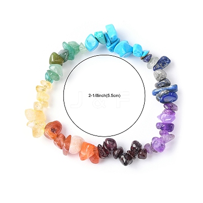 Chakra Gemstone Stretch Bracelets X-BJEW-JB02288-02-1