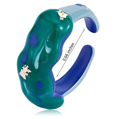 Glitter Enamel Twist Wave Open Cuff Ring JR922A-1