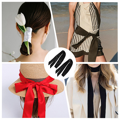 Long Polyester Silk Scarf for Women Girls AJEW-WH20042-77C-1