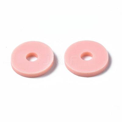Flat Round Handmade Polymer Clay Beads CLAY-R067-12mm-18-1