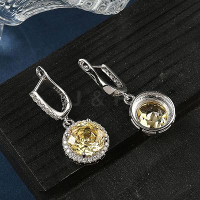 925 Sterling Silver Micro Pave Cubic Zirconia Hoop Earrings EJEW-B147-01A-04-1