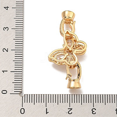 Brass Micro Pave Clear Cubic Zirconia Fold Over Clasps KK-U037-11G-02-1