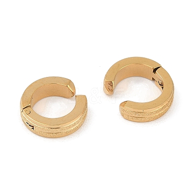 Ion Plating(IP) Lightning sand 304 Stainless Steel Clip-on Earrings EJEW-M001-08G-1