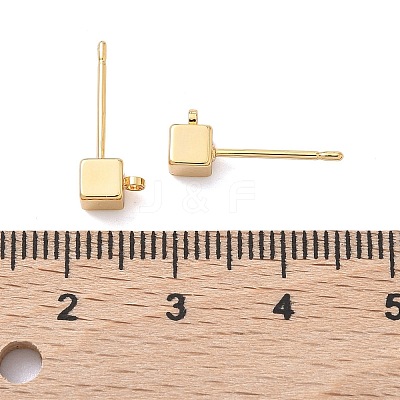 SHEGRACE Brass Cube Stud Earring Findings XGR0106G-121G-1