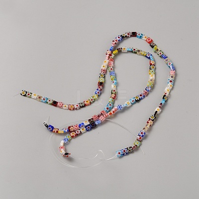 Handmade Millefiori Glass Beads Strands GGLA-WH0035-03-1