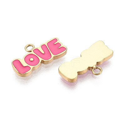 304 Stainless Steel Enamel Pendants STAS-T068-02B-1