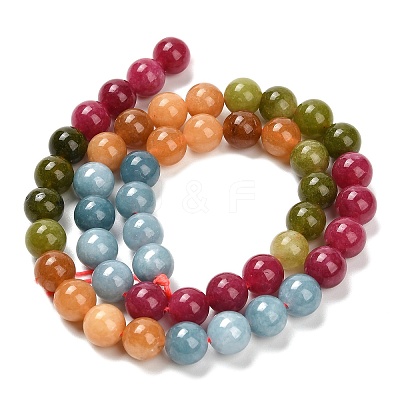 Natural White Jade Beads Strands X-G-Z097-A01-8mm-C-1