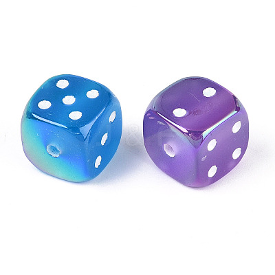 UV Plating Opaque Acrylic Beads JACR-T003-03-1