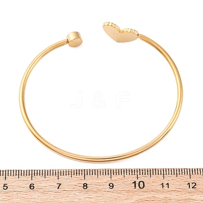 201 Stainless Steel Enamel Cuff Bangles for Women BJEW-F492-01G-01-1