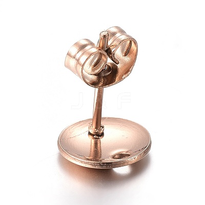 Ion Plating(IP) Stainless Steel Stud Earring Findings STAS-L211-06B-RG-1