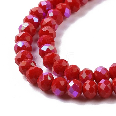 Electroplate Opaque Solid Color Glass Beads Strands EGLA-A034-P4mm-L04-1