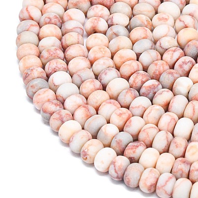 Natural Red Netstone Beads Strands G-P575-A15-6x4mm-1