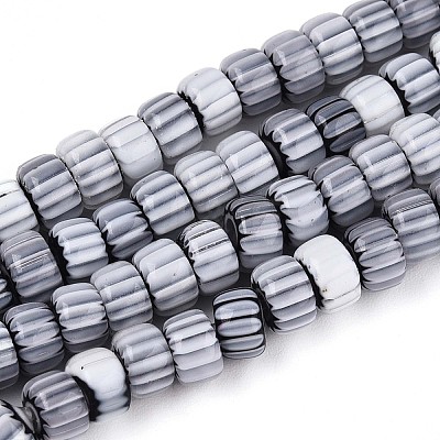 Handmade Millefiori Glass Beads Strands LAMP-T021-27A-02-1