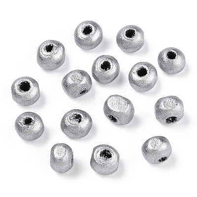 Spray Painted Wood Beads WOOD-Q030-83S-1