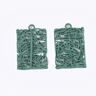Spray Painted Alloy Filigree Pendants PALLOY-T056-93A-1