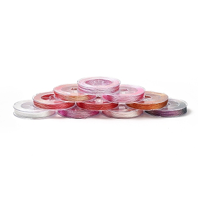 10 Rolls 10 Colors 6-Ply PET Polyester Metallic Thread OCOR-L046-03A-1