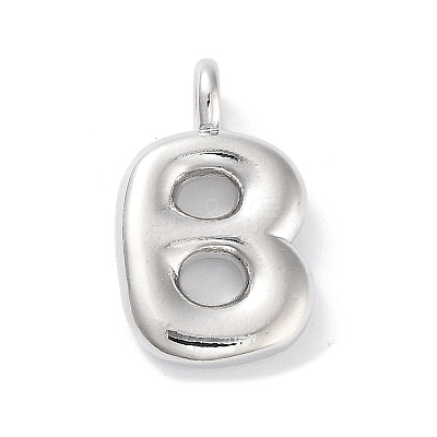 Rack Plating Brass Balloon Letter Pendants KK-C050-01P-B-1