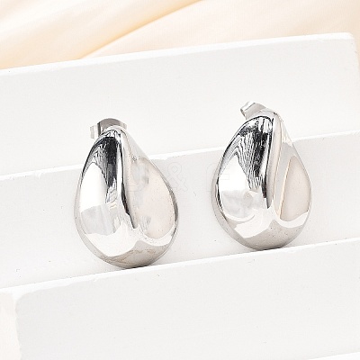 304 Stainless Steel Stud Earrings EJEW-D319-09A-P-1
