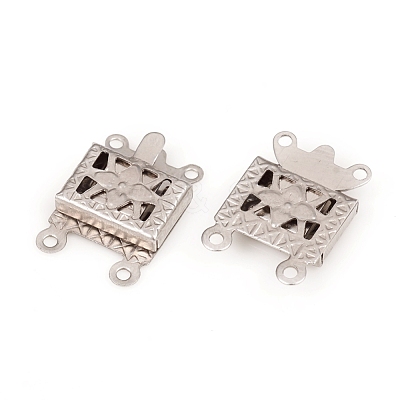Tarnish Resistant 304 Stainless Steel Box Clasps STAS-G229-02P-1