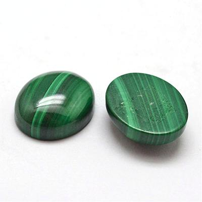 Oval Natural Malachite Cabochons G-O147-03D-1