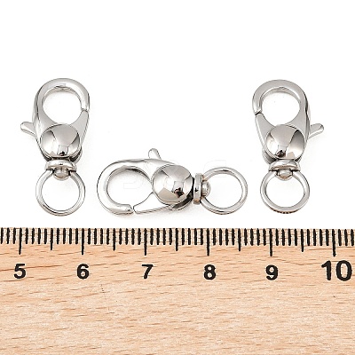 Tarnish Resistant 304 Stainless Steel Swivel Lobster Claw Clasps STAS-R065-10-1