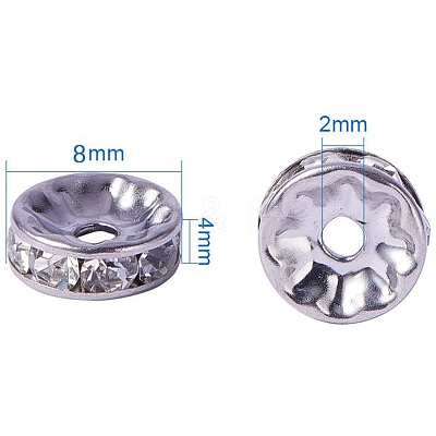 304 Stainless Steel Rhinestone Bead Spacers STAS-PH0001-02P-1