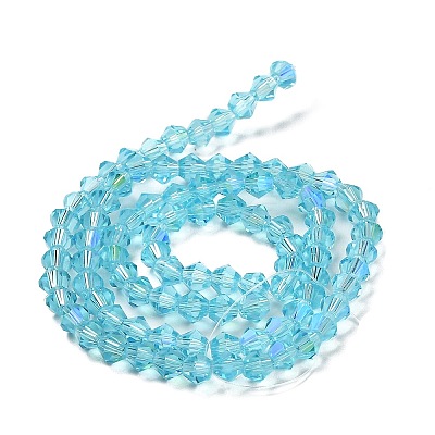 Transparent Electroplate Glass Beads Strands EGLA-A039-T3mm-L20-1
