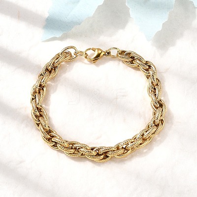 304 Stainless Steel Mesh Chain Bracelets for Women BJEW-B140-02G-1