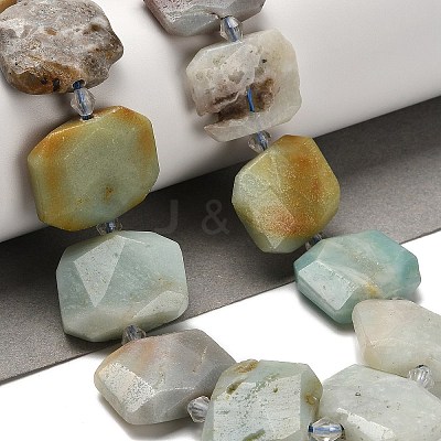 Natural Flower Amazonite Beads Strands G-H078-B23-01-1