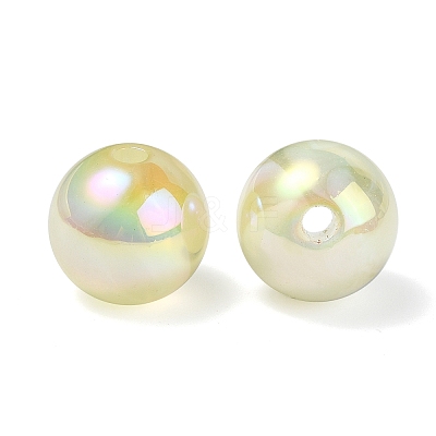 UV Plating Rainbow Iridescent Acrylic Beads OACR-F004-04A-1