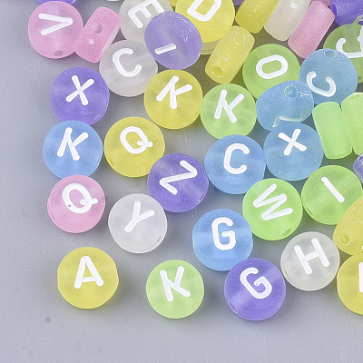Transparent Frosted Acrylic Beads FACR-T002-001-1