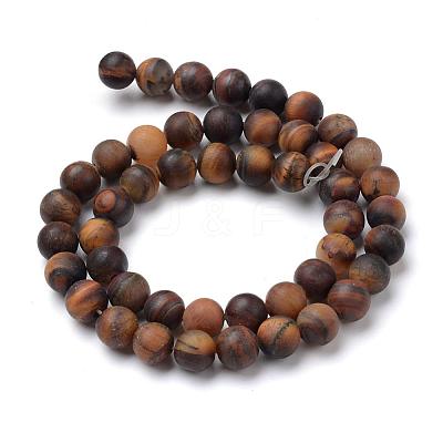 Natural Tiger Eye Round Bead Strands G-T055-4mm-04-1