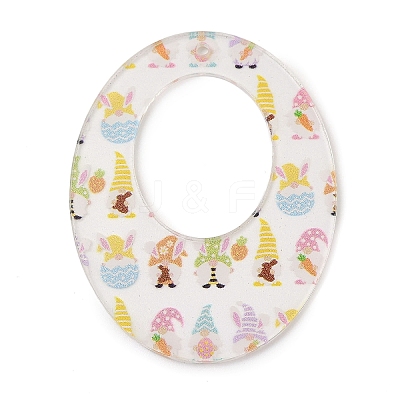 Printed Transparent Acrylic Pendants FIND-K017-15A-01-1