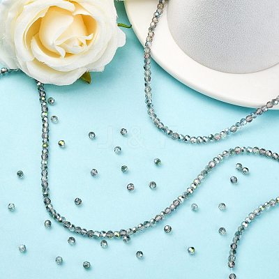 Electroplate Glass Beads Strands EGLA-D021-15-1