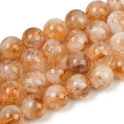 Heated Natural Citrine Beads Strands G-L657-B01-12mm-1