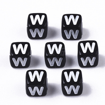Opaque Acrylic Beads SACR-N002-01W-1