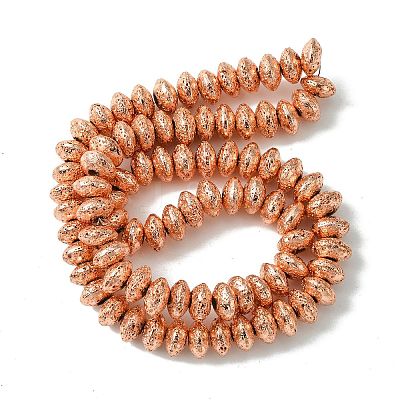 Electroplated Natural Lava Rock Beads Strands G-I360-P01-03-1