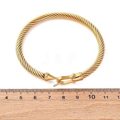 Twisted 304 Stainless Steel Bangles for Women BJEW-P352-01G-1
