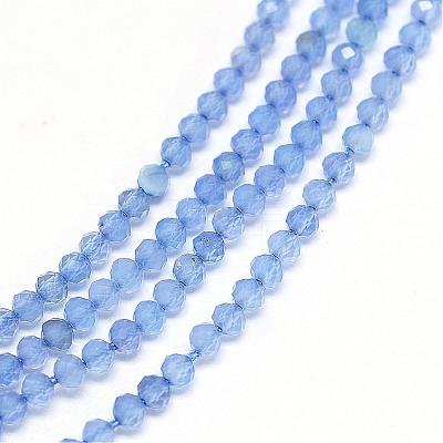 Natural Blue Chalcedony Bead Strands G-G914-2mm-16-1