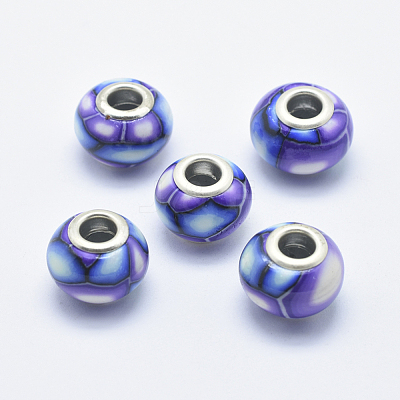 Handmade Polymer Clay European Beads CLAY-K002-C14-1