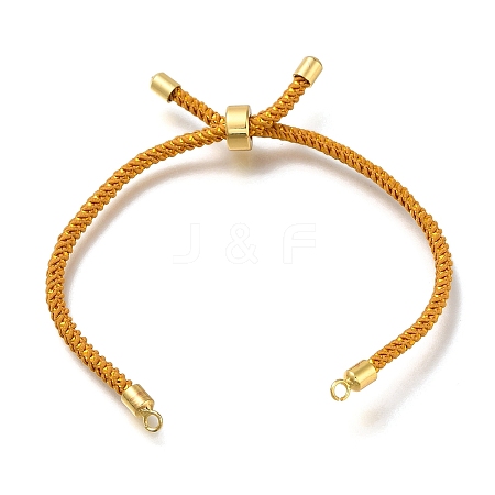 Braided Cotton Cord Slider Bracelet Making MAK-R001-01G-14-1